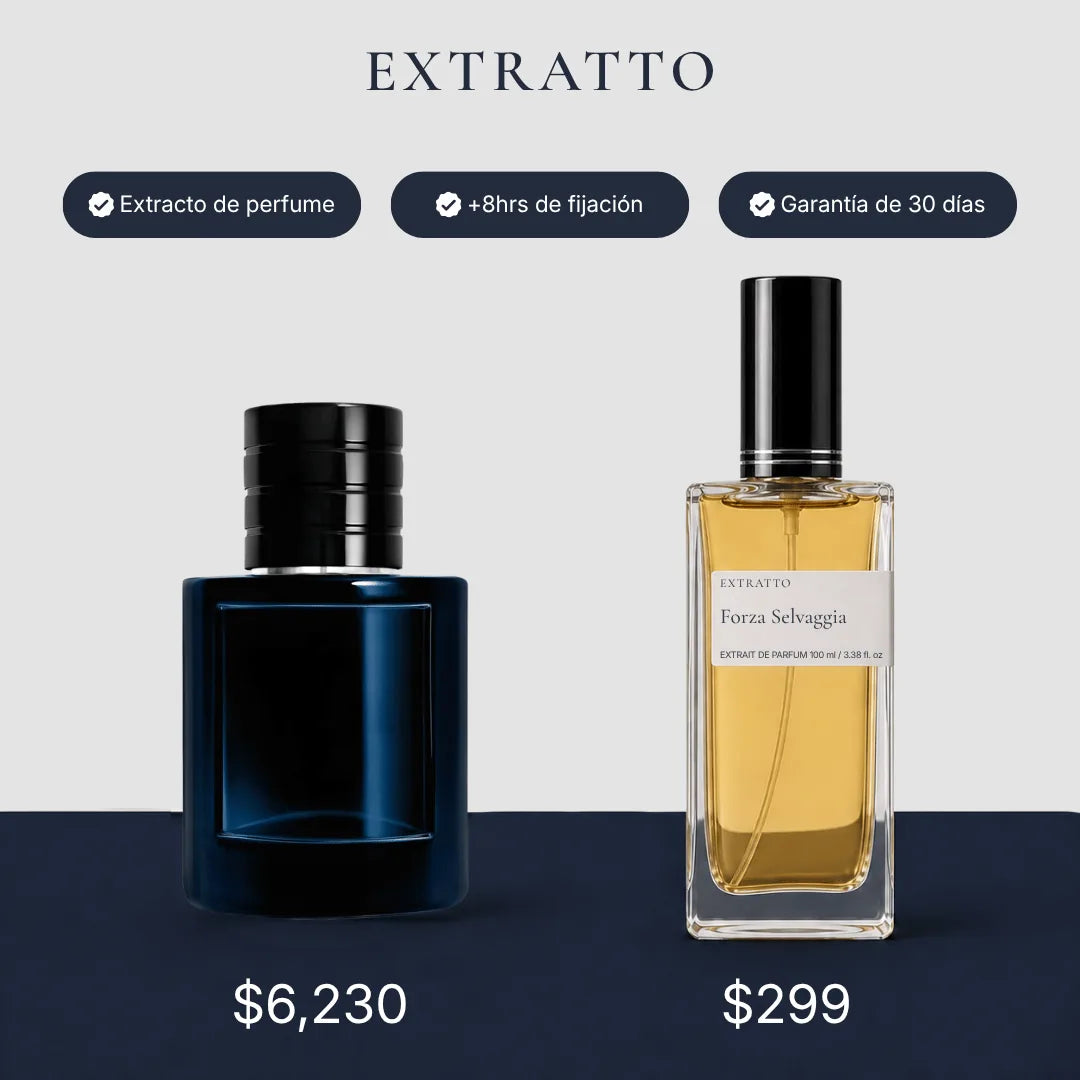 Comparación de precio: Forza Selvaggia de Extratto frente a Dior Sauvage Elixir