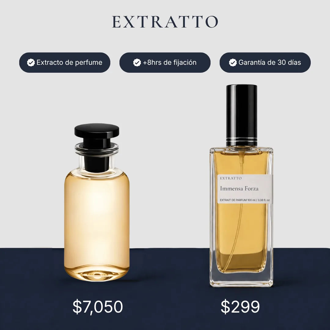 Comparación de precio: Immensa Forza de Extratto frente a L'Immensité de Louis Vuitton