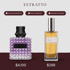 Comparación de precio: Violetta de Extratto frente a Born in Roma Donna Purple Melancholia de Valentino