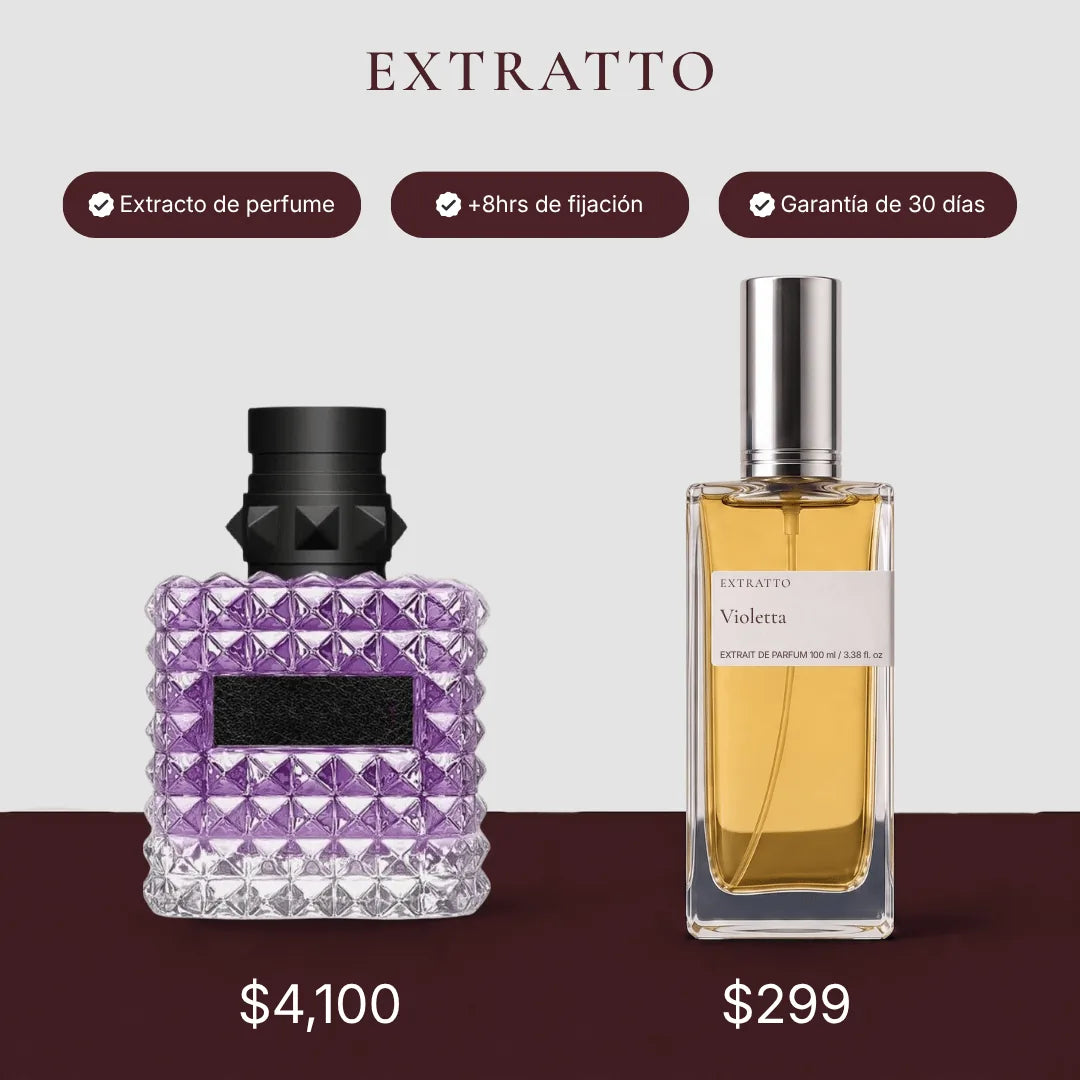 Comparación de precio: Violetta de Extratto frente a Born in Roma Donna Purple Melancholia de Valentino