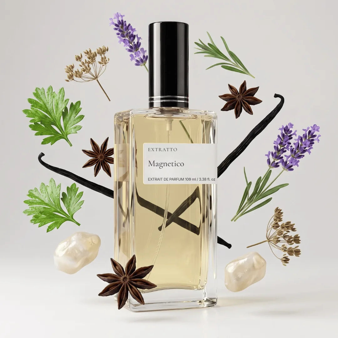 Notas olfativas de Magnetico, perfume inspirado en 212 VIP Men Black de Carolina Herrera