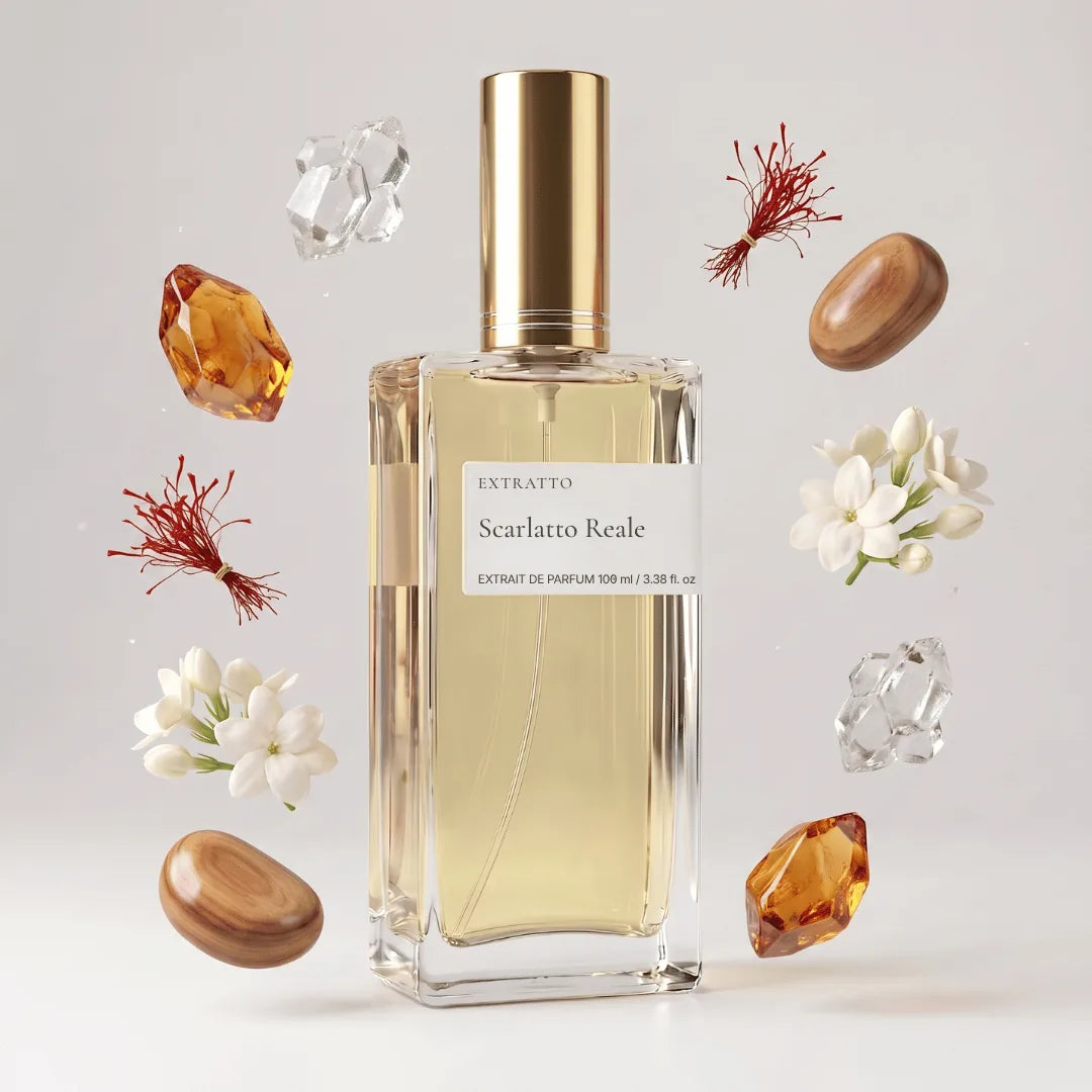 Notas olfativas de Scarlatto Reale, perfume inspirado en Baccarat Rouge 540 Extrait