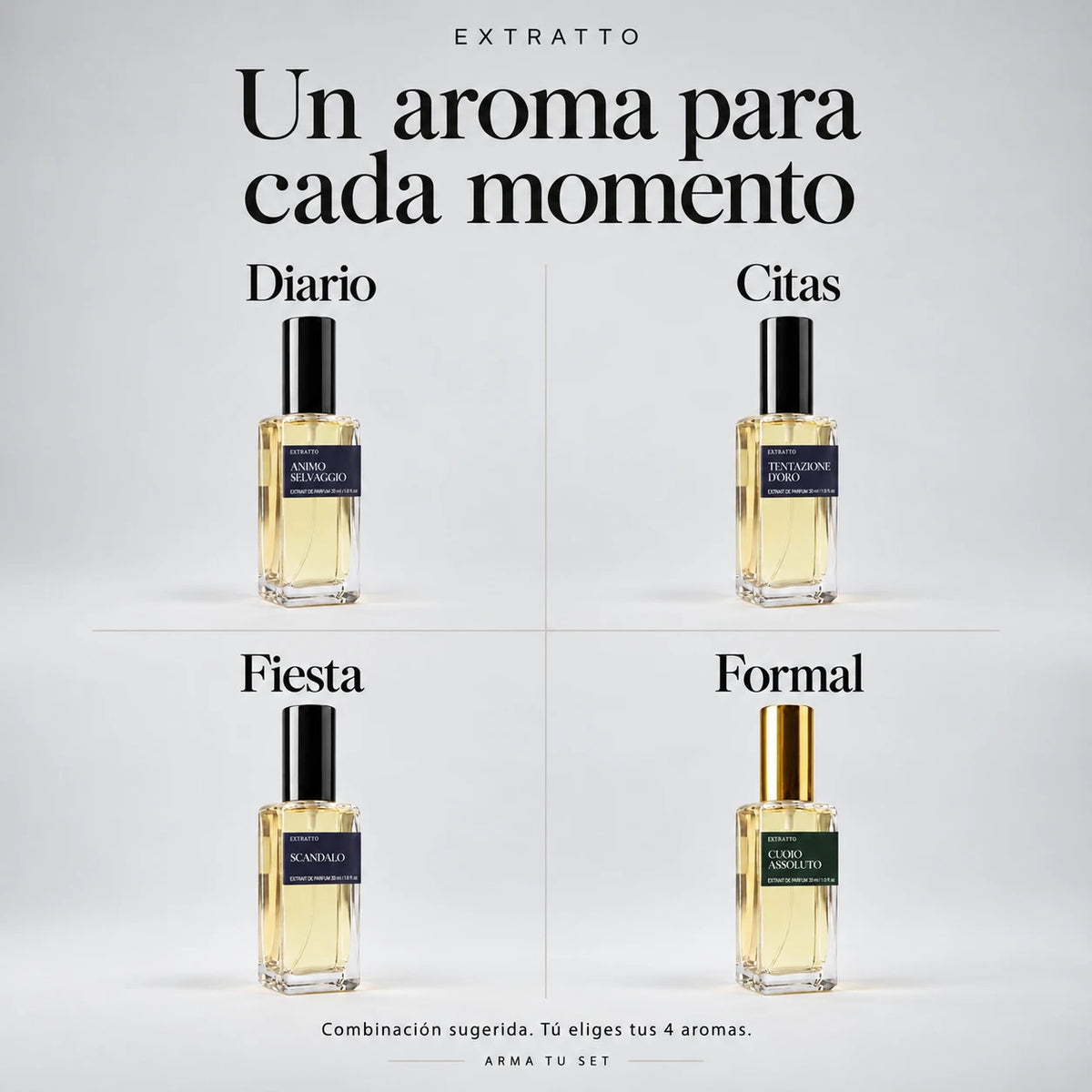 Set para él: un aroma para diario, citas, fiesta y formal