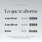 Lo que te ahorras: 4 de 30 ml o 2 de 100 ml por $999 con envío gratis